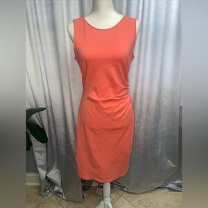KENNETH COLE Sleeveless Dress Coral-Orange-Size 6-Exposed Double Zipper-NWT